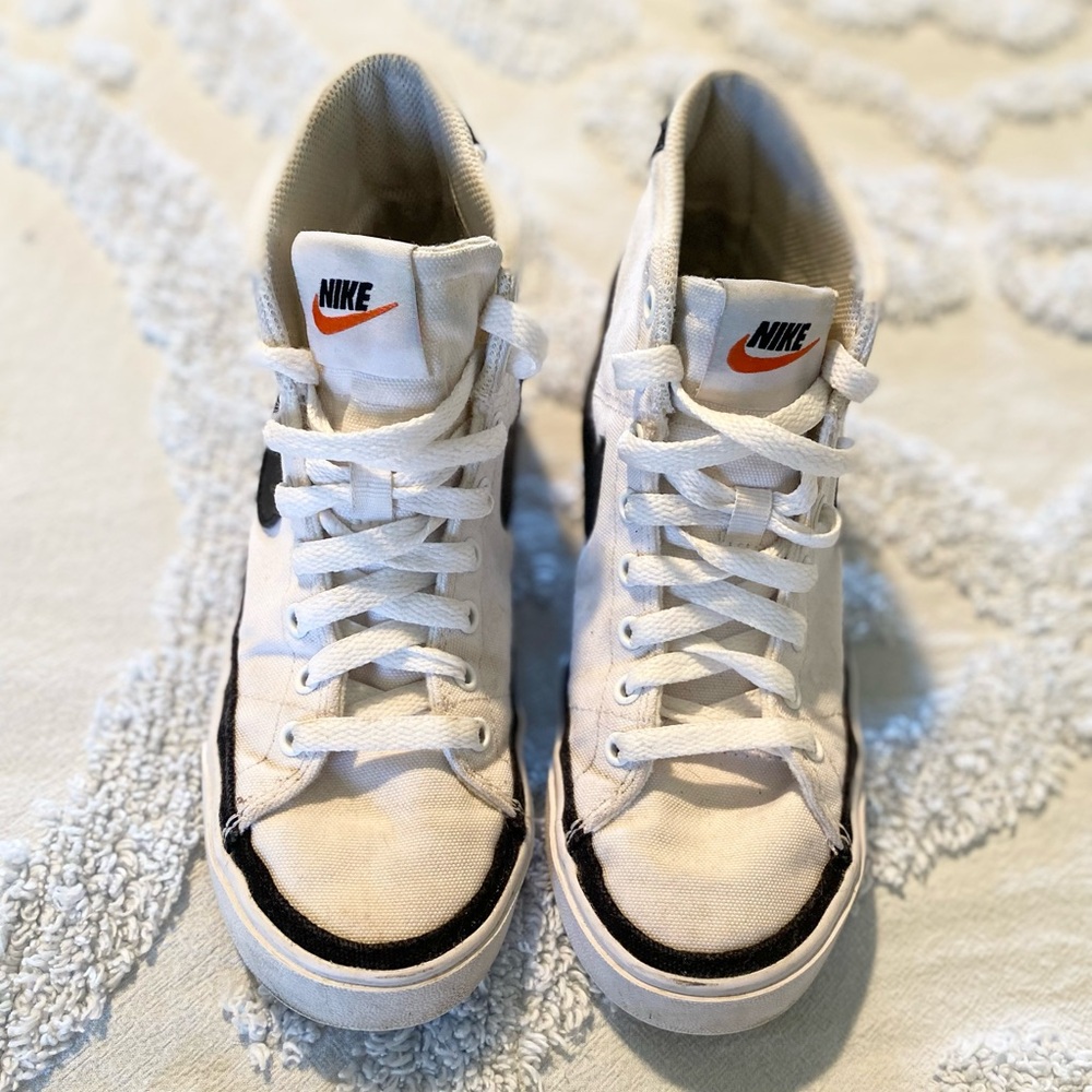 Nike White and Black Retro High-Top Sneakers